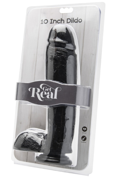 ToyJoy Get Real Dildo mit Hoden Schwarz 25,5 cm - XL Dildo 2