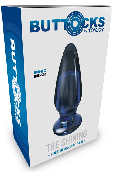 ToyJoy Leuchtender Vibrations-Glasplug 11,5 cm - Vibrierender Analplug 5