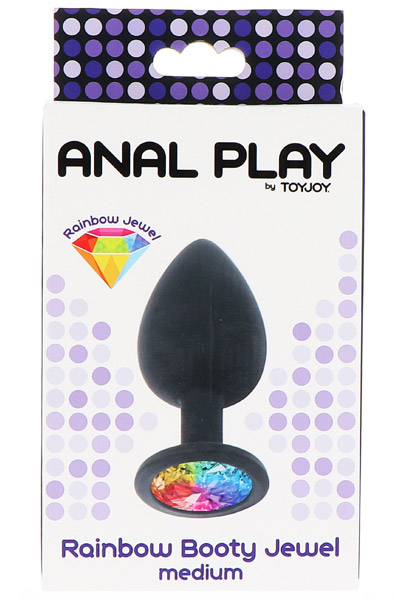 ToyJoy Regenbogen-Arschjuwel Mittelgroß - Analplug 3
