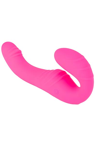 Triple Vibration Strap-On Vibrator mit kabelloser Fernbedienung Pink - Vibrierender Umschnalldildo 2
