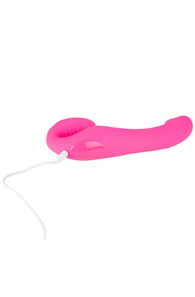 Triple Vibration Strap-On Vibrator mit kabelloser Fernbedienung Pink - Vibrierender Umschnalldildo 3