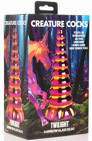 Twilight Regenbogen-Glasdildo 16 cm - Drachen-Dildo 5
