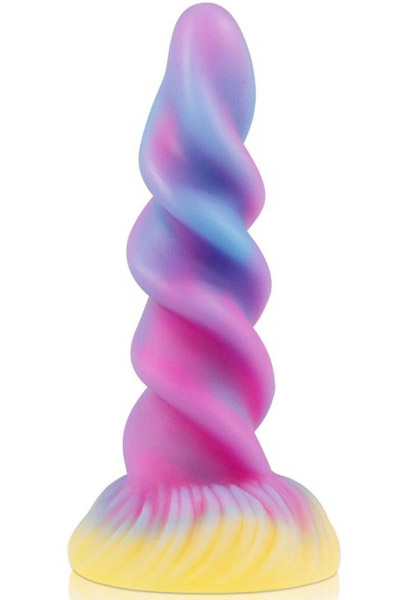 Unicorn Spiral Leuchtender Dildo 21,5 cm - Drachen-Dildo 1