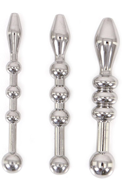Urethral Trainer Kit mit 3 festen Perlen Penisplugs - Dilator-Set 1