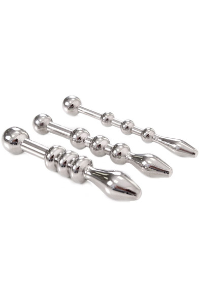 Urethral Trainer Kit mit 3 festen Perlen Penisplugs - Dilator-Set 2