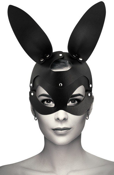 Vegane Leder Maske mit Hasenohren - Hasenohren 1