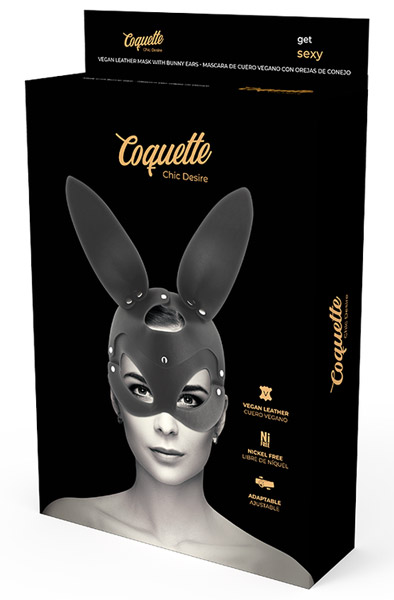 Vegane Leder Maske mit Hasenohren - Hasenohren 2