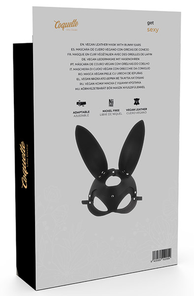 Vegane Leder Maske mit Hasenohren - Hasenohren 3