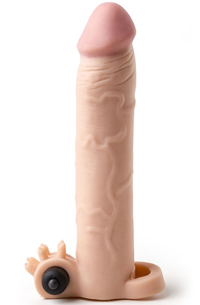 Vergite Realistische Hülle mit Vibration 19cm - Vibrierende Penis-Manschette 1