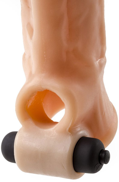Vergite Realistische Hülle mit Vibration Hautfarben 21cm - Vibrierende Penis-Manschette 2