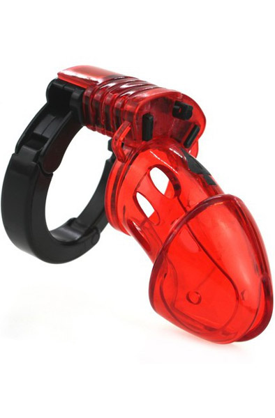 Verstellbare Cock Cuff Keuschheitsvorrichtung Rot - Keuschheitskäfig 1