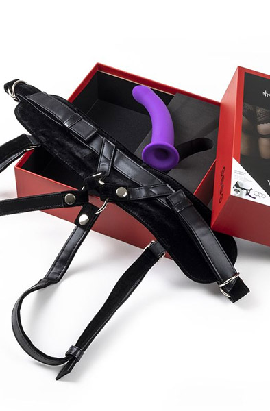 Virgite Harness With Purple Dildo Medium - Umschnalldildo mit Geschirr 3