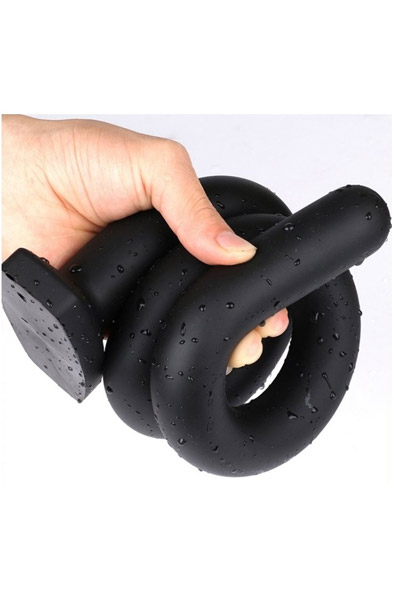 Wolf Kampfstab aus Silikon Schwarz M 53 cm - Extra langer Anal-Dildo 2