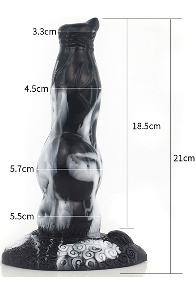 Wolfy Drachendildo Schwarz/Weiß 21 cm - Drachen-Dildo 2