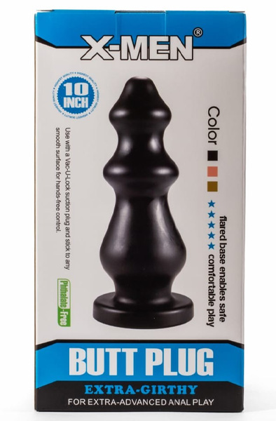 X-Men Extra Breiter Butt Plug Schwarz 24 cm - XXL-Analplug 5