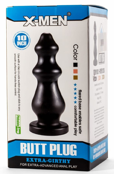 X-Men Extra Breiter Butt Plug Schwarz 24 cm - XXL-Analplug 6