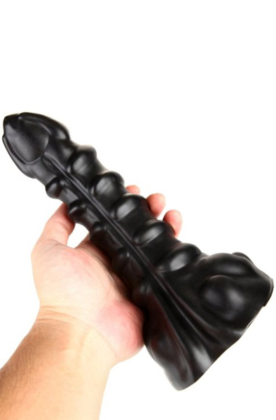 X-Men Gerippter Anal Dildo Schwarz 22,5 cm - Monster-Dildo 3