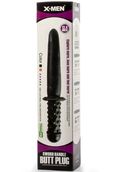 X-Men Schwert-Analplug Schwarz 35 cm - Dildo mit Griff 3