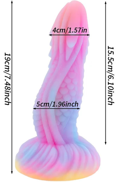Ydrik Luminescent Dildo 19 cm - Drachen-Dildo 5