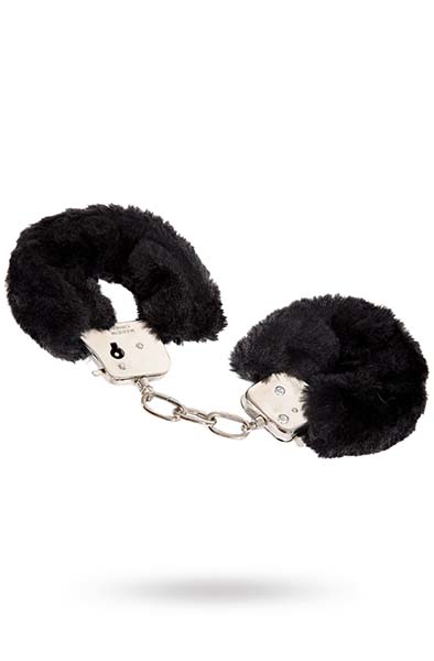 You're Under Arrest! Schwarze Plüsch-Handschellen - Handschellen 2