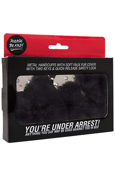 You're Under Arrest! Schwarze Plüsch-Handschellen - Handschellen 3