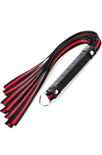 Zenn Schwarze & Rote Stoffpeitsche - Flogger 2