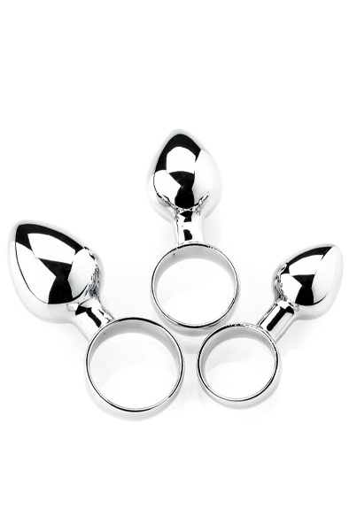 Zenn Set mit 3 Anal-Finger-Plugs - Analplug mit Zugring 2
