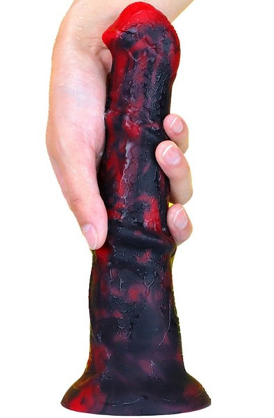 Zirg Drachendildo Schwarz-Rot 25 cm - Drachen-Dildo 2