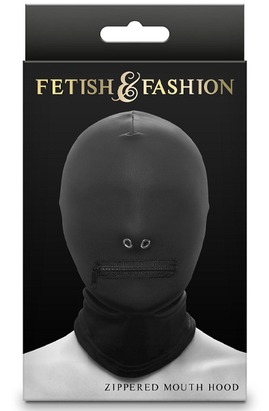 Zippered Mundhaube Schwarz - BDSM Maske 2