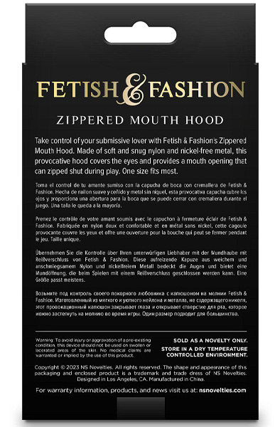 Zippered Mundhaube Schwarz - BDSM Maske 3